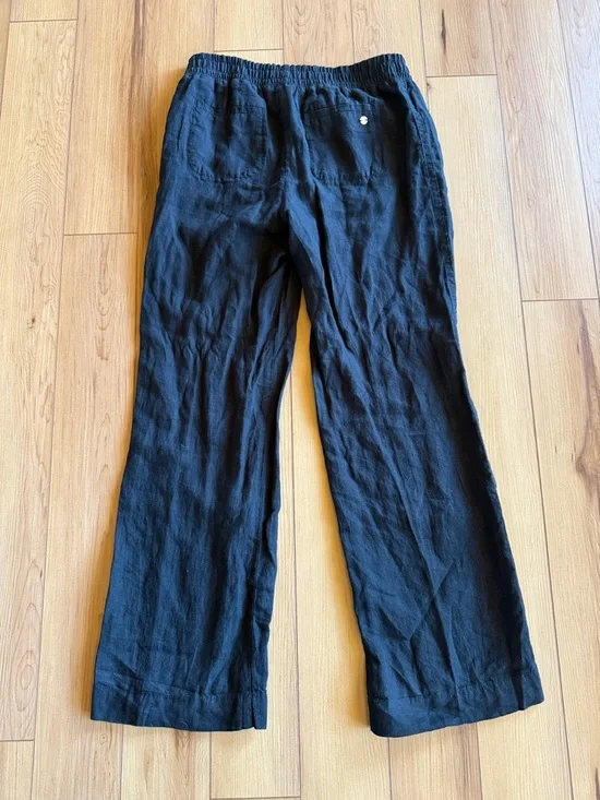 Lilly Pulitzer Black Wide-Leg Linen Pants - Picture 3 of 7
